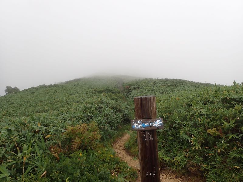 梶川峰（1,692m）は完璧ガスの中